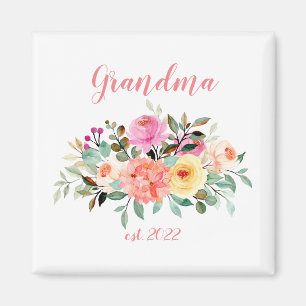 Aimant Grand-mère PERSONNALISABLE Date - Première Grand-m