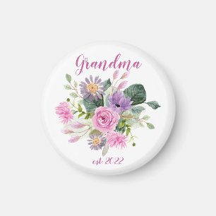 Aimant Grand-mère PERSONNALISABLE Date - Première Grand-m