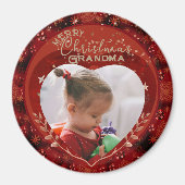 Aimant Grand-mère photo de Noël ROUGE (Devant)