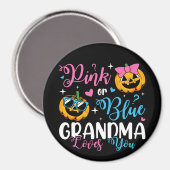 Aimant Grand-Mère Rose Ou Bleu Vous Aime Citrouille Cercl (Recto/Verso)