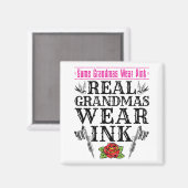 Aimant Grand-mère tatouée avec tatouage d'encre de grand- (Recto/Verso)