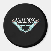 Aimant Grand-mère Zombie Coeur main Halloween Costume fam (Devant)