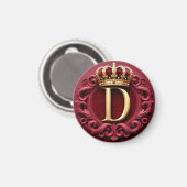 Aimant Grand Monogramme D sur Velours Rouge (Recto/Verso)