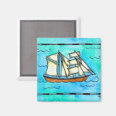 Aimant grand navire - Brigantine Pirate navire (Recto/Verso)