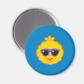 Aimant Grand Oiseau souriant visage avec lunettes de sole (Recto/Verso)