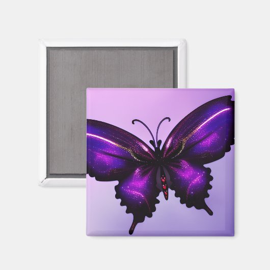 Aimant Grand Papillon Violet (Recto/Verso)