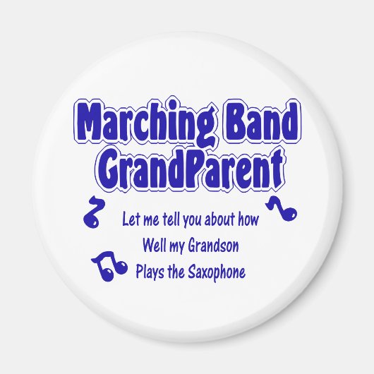 Aimant Grand-parent/Saxophone de la bande Marquage (Devant)