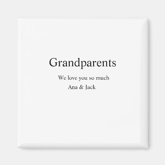 Aimant Grand-parents nous vous aimons ajouter nom simple  (Devant)