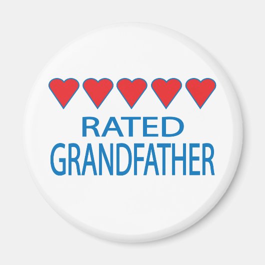Aimant Grand-père de cinq coeurs (Devant)