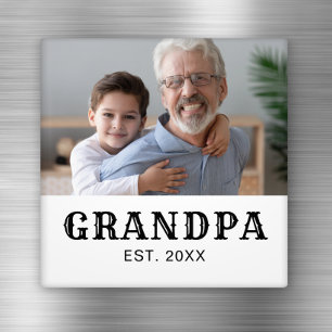 Aimant Grand-père Établie Photo Texte Noir Fête des Pères