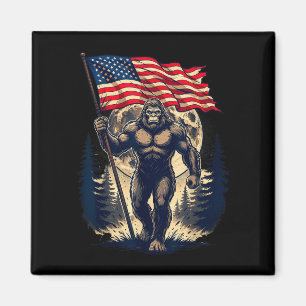 Aimant Grand pied bigfoot sasquatch drapeau américain pat
