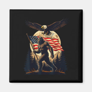 Aimant Grand pied sasquatch drapeau américain patriotique