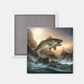 Aimant Grand Poisson dans les Rapides (Recto/Verso)