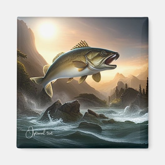 Aimant Grand Poisson dans les Rapides (Devant)
