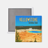 Aimant Grand Prismatic Yellowstone National Park Vintage (Recto/Verso)