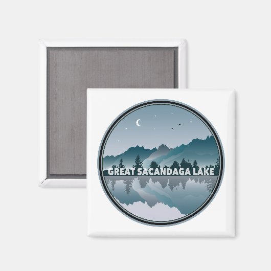 Aimant Grand Sacandaga Lake New York Réflexion (Recto/Verso)