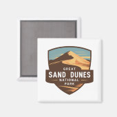 Aimant Grand Sand Dunes National Park Badge de voyage (Recto/Verso)