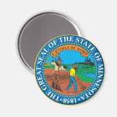 Aimant Grand sceau de l'état du Minnesota (Recto/Verso)