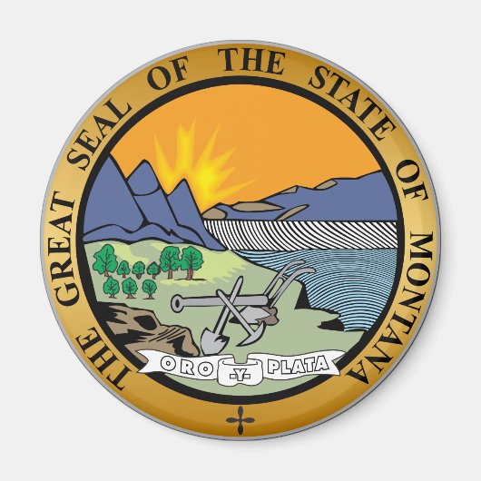 Aimant Grand sceau de l'état du Montana (Devant)