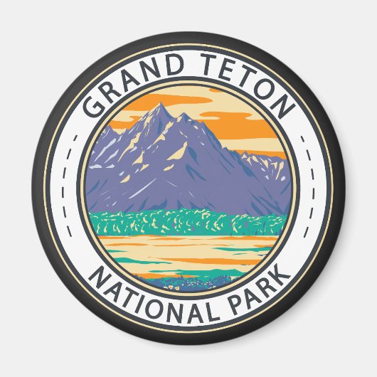 Aimant Grand Teton National Park In Spring Badge (Devant)