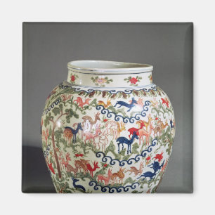 Aimant Grand vase décoré de cinq couleurs