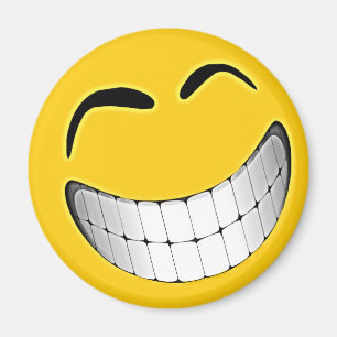 Aimant Grand visage jaune de grimace