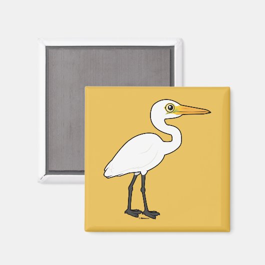 Aimant Grande aigrette Birdorable (Recto/Verso)
