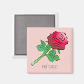 Aimant Grande Belle Rose Rouge (Recto/Verso)