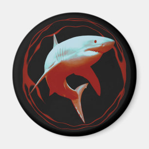 Aimant Grande conception graphique de requins blancs