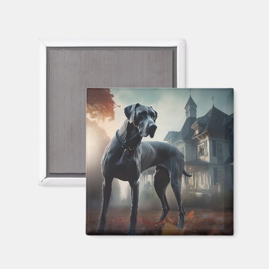Aimant Grande Dane Halloween effrayante (Recto/Verso)