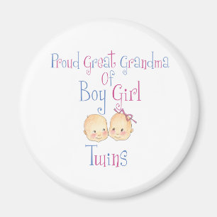 Aimant Grande grand-maman fière des jumelles de fille de