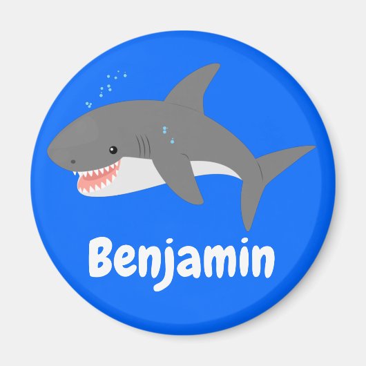 Aimant Grande illustration de requin blanc (Devant)