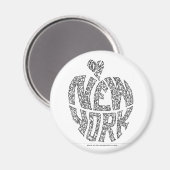 Aimant GRANDE POMME - NEW YORK par NICHOLAS (Recto/Verso)