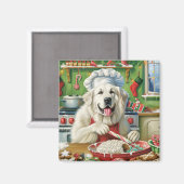 Aimant Grande Pyrénées Cuisine de vacances : Noël festif (Recto/Verso)