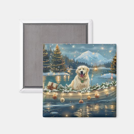 Aimant Grande Pyrénées Noël Festive Voyage (Recto/Verso)