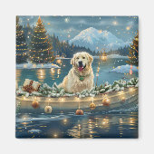 Aimant Grande Pyrénées Noël Festive Voyage (Devant)