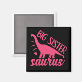 Aimant Grande soeur Saurus en rose (Recto/Verso)