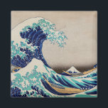 Aimant Grande vague d'Hokusai au large de Kanagawa. art j<br><div class="desc">Aimant Katsushika Hokusai "La Grande Vague au large de Kanagawa". illustration japonaise vintage.</div>