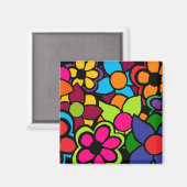 Aimant Grandes fleurs brillantes (Recto/Verso)