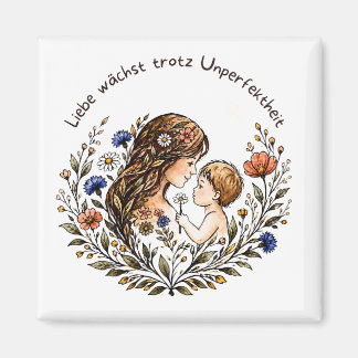 Aimant Grandir avec amour - Maman et bébé