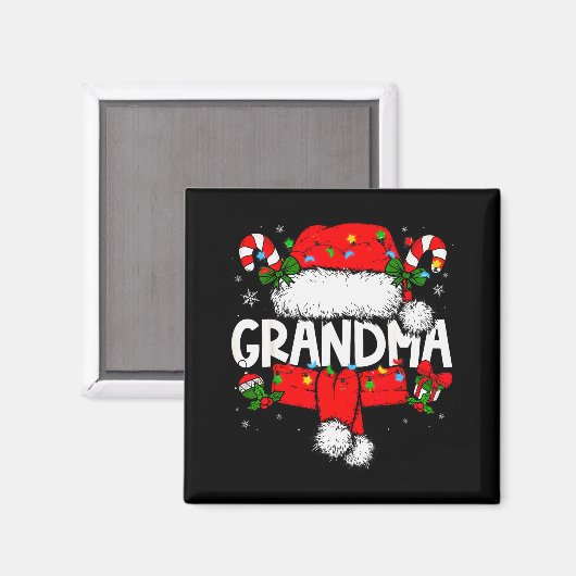 Aimant Grandma Christmas Pajama Santa Claus Family Matchi (Recto/Verso)