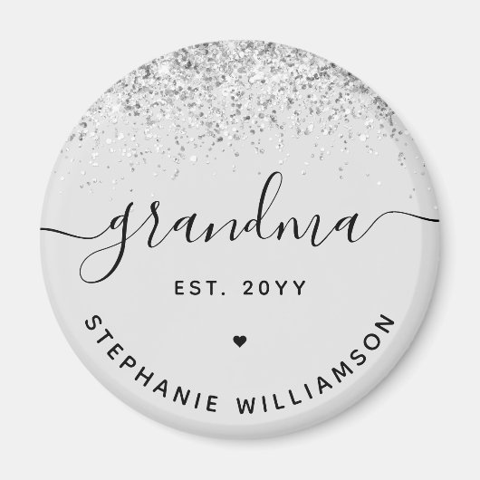 Aimant Grandma Est Parties scintillant Confetti Cadeaux G (Devant)