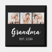 Aimant Grandma Established Modern Script 3 Photo Black (Devant)