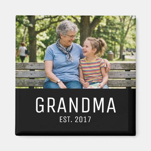 Aimant Grandma Established Photo Gift (Devant)