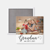 Aimant Grandma Established Script Gift Photo (Recto/Verso)