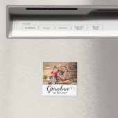 Aimant Grandma Established Script Gift Photo (In Situ (Lave-vaisselle))