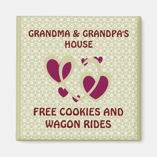 AIMANT GRANDMA ET GRANDPAS/COOKIES GRATUITS & WAGON RIDES (Devant)