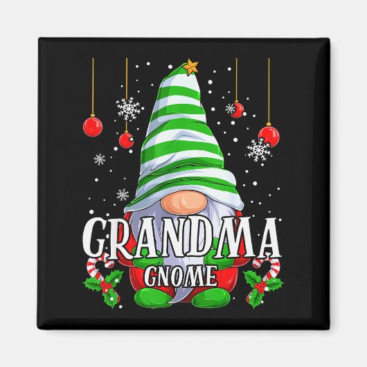 Aimant Grandma Gnome Christmas Pajamas Matching Family Gr (Devant)