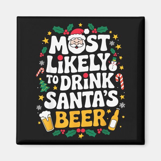 Aimant Grandpa Christmas Men Dad Most Likely To Drink San (Devant)