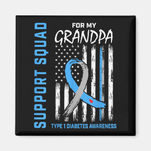 Aimant Grandpa Type 1 Diabète Chemise Usa Drapeau Support
